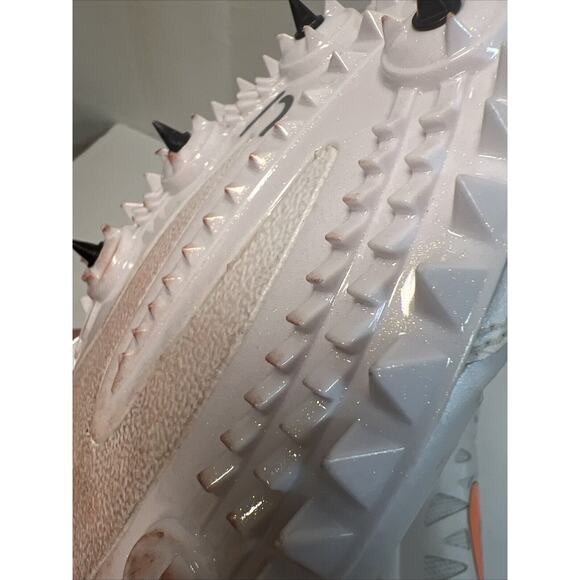Nike Mens Shoe 13 White Orange Track Cleat Spikes Running Zoom Maxcat Bowerman - Picture 7 of 13
